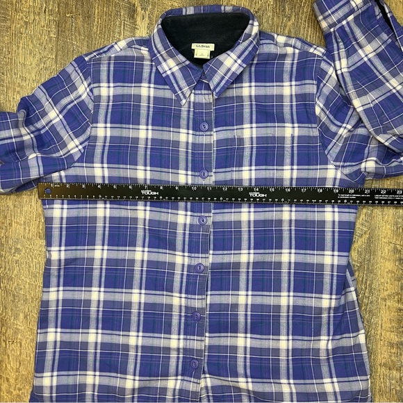 L.L. Bean Fleece Lined Flannel Plaid Shirt. Very Warm! Women Size Small Petite - Picture 14 of 14